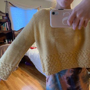 Yellow Cable Sweater